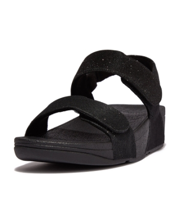FitFlop Lulu Adjustable Shimmerlux all black