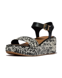 Platfforms Woven Wedge Ankle-Strap black