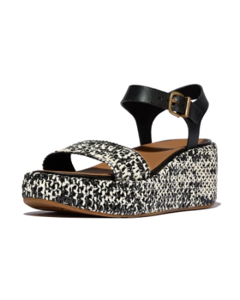 FitFlop Platfforms Woven Wedge Ankle-Strap black
