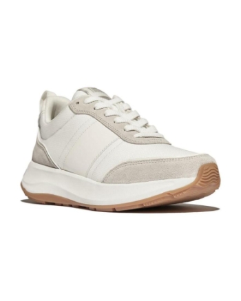FitFlop F-Mode Flow Suede-Mix Flatform white