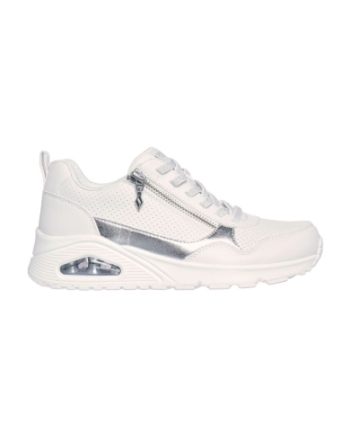 Skechers Uno Metallic Sliders white