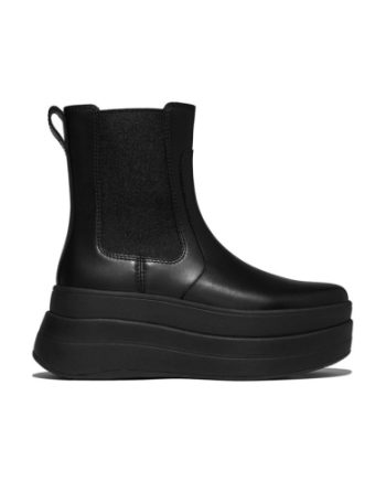 FitFlop F-Mode Stack Leather Chelsea all black