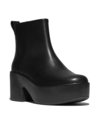 Platfforms Leather Heeled Ankle Boots black