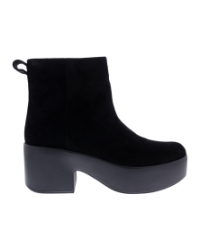 Platfforms Suede Heeled Ankle Boots black