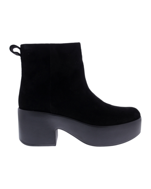 Platfforms Suede Heeled Ankle Boots black