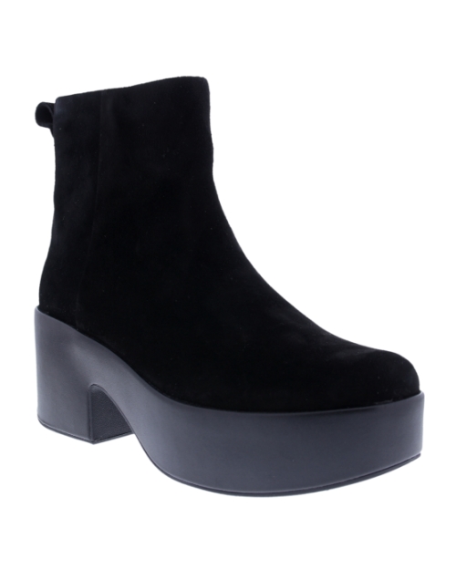 Platfforms Suede Heeled Ankle Boots black