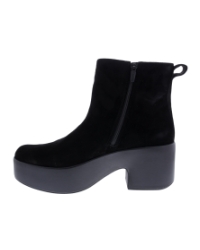 Platfforms Suede Heeled Ankle Boots black