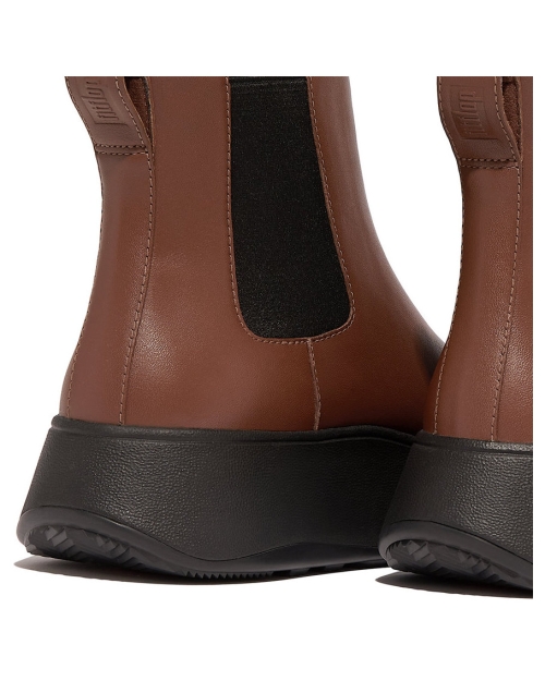 F-Mode Leather Flatform Chelsea Boots rich brown