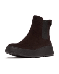 F-Mode Suede Flatform Chelsea Boots chocolate brown