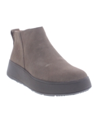 F-Mode Suede Flatform Zip Ankle Boots minky grey