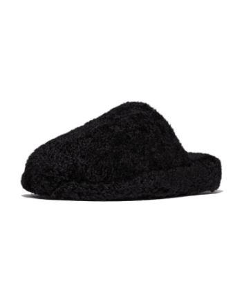 FitFlop Iqushion Wrapped Mule-Teddy all black