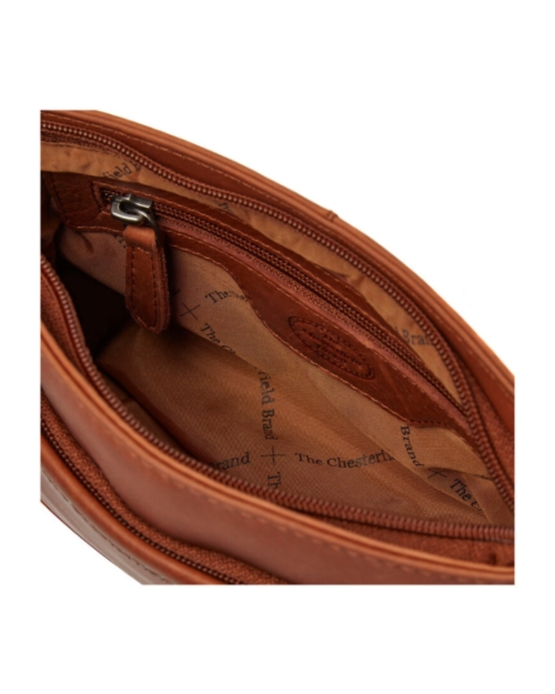 Schoudertas klein Salerno cognac