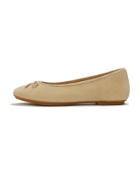 Delicato Bow Suede Ballet Flats Cappuccino