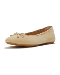 Delicato Bow Suede Ballet Flats Cappuccino