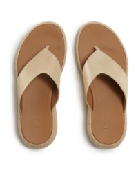 F-Mode Espadrille Shimmersuede Toe-Post Sandals Platino