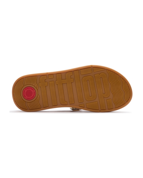F-Mode Ultra-Jewel Leather Toe-Post Sandals Deep Tan