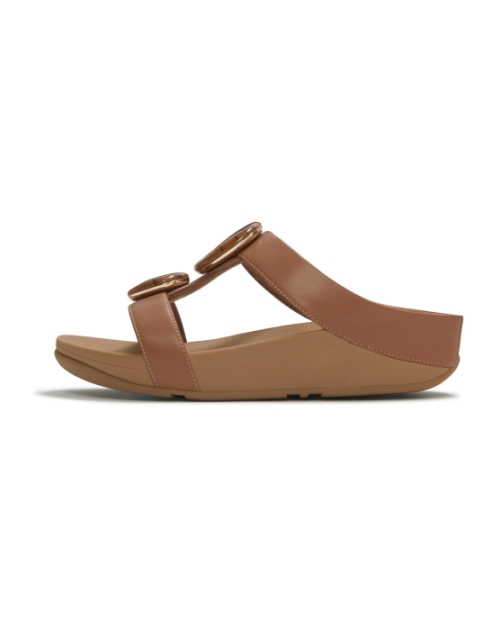 Fino Marbled-Stone H-Bar Slides Deep Tan