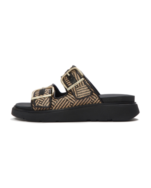 Gen-FF Buckle Graphic-Weave Two-Bar Slides Black