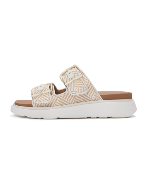 Gen-FF Buckle Graphic-Weave Two-Bar Slides Urban White