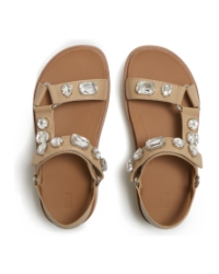 Gen-FF Max Ultra-Jewel  Leather Back-Strap Sandals Cappuccino