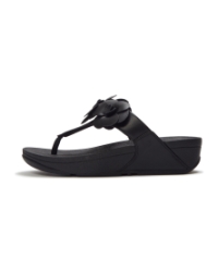 Lulu Flower Toe-Post Sandals Black