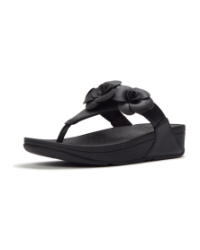 Lulu Flower Toe-Post Sandals Black