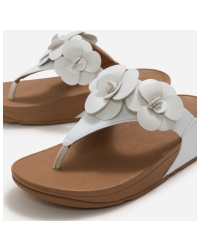 Lulu Flower Toe-Post Sandals Urban White