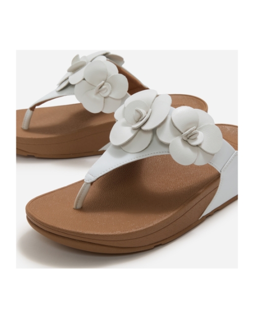 Lulu Flower Toe-Post Sandals Urban White