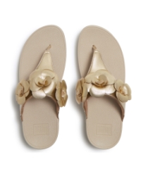 Lulu Flower Toe-Post Sandals Platino