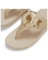 Lulu Flower Toe-Post Sandals Platino