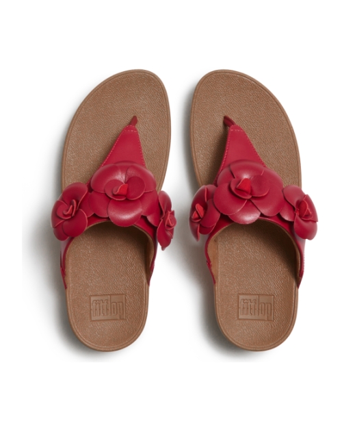 Lulu Flower Toe-Post Sandals Burnt Berry