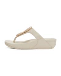 Lulu Marbled-Stone Toe-Post Sandals Paris Beige