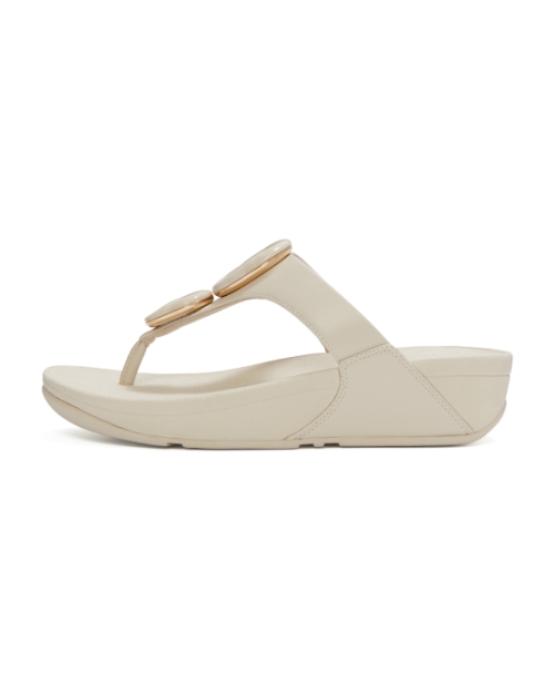 Lulu Marbled-Stone Toe-Post Sandals Paris Beige