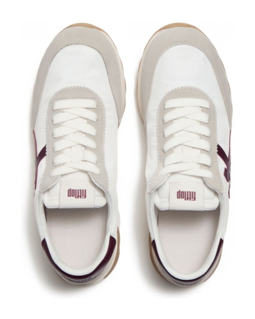 Retro-Q FF Fabric/Suede Trainers Urban White/Dark Merlot