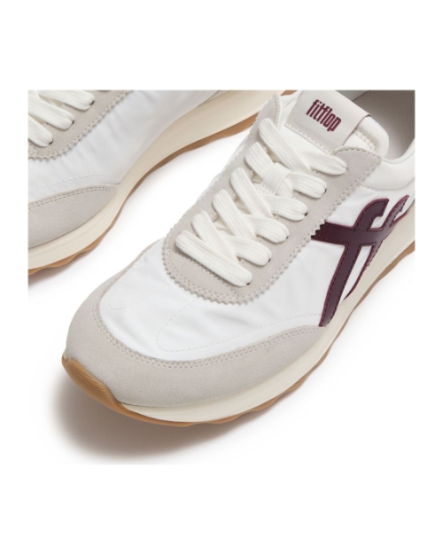 Retro-Q FF Fabric/Suede Trainers Urban White/Dark Merlot
