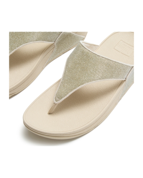 Lulu Shimmerglitz Toe-Post Sandals Platino