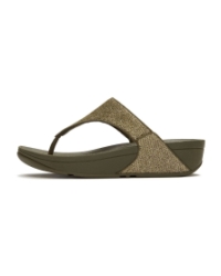 Lulu Shimmerglitz Toe-Post Sandals Deep Olive