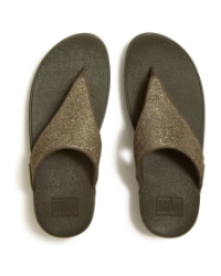 Lulu Shimmerglitz Toe-Post Sandals Deep Olive