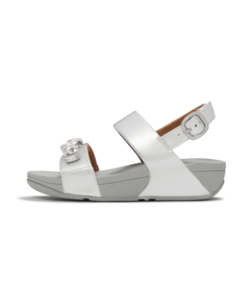 FitFlop Lulu Ultra-Jewel Metallic Back-Strap Sandals Silver