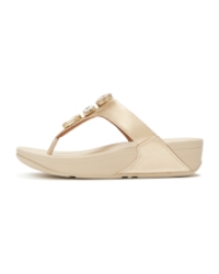 Lulu Ultra-Jewel Metallic Toe-Post Sandals Platino