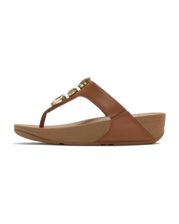FitFlop Lulu Ultra-Jewel Toe-Post Sandals Deep Tan