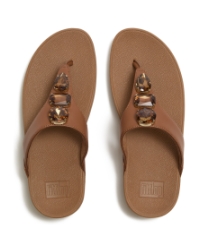 Lulu Ultra-Jewel Toe-Post Sandals Deep Tan