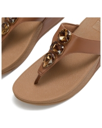 Lulu Ultra-Jewel Toe-Post Sandals Deep Tan