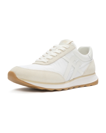 FitFlop Retro-Q FF Fabric/Suede Sneakers Urban White Mix
