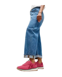 Retro-Q FF Fabric/Suede Sneakers Berry Rose/Marine Green