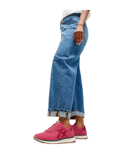Retro-Q FF Fabric/Suede Sneakers Berry Rose/Marine Green