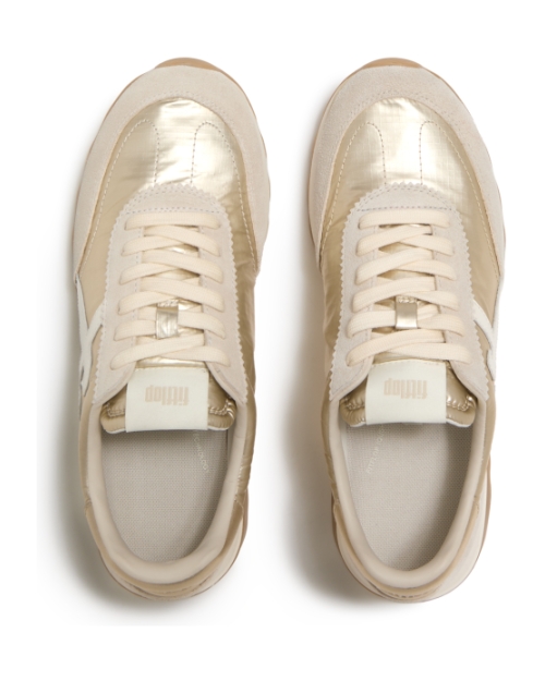 Retro-Q FF Metallic-Fabric/Suede Sneakers Platino