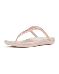 Solay Mixed-Crystal Toe-Post Sandals Nude Rose
