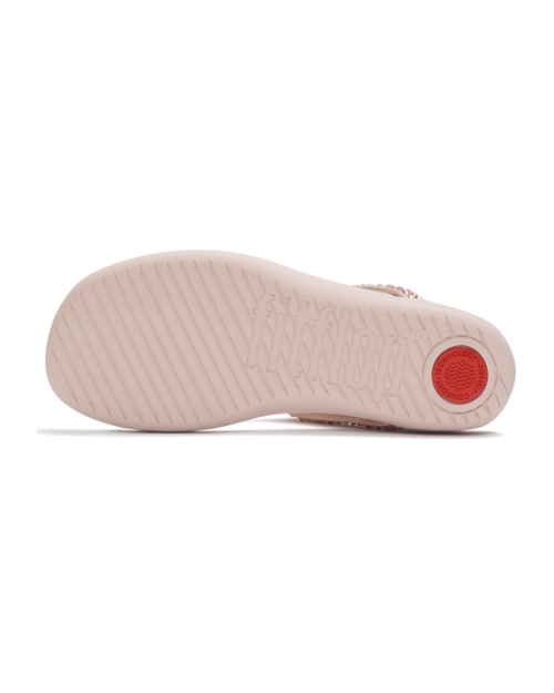 Solay Mixed-Crystal Toe-Post Sandals Nude Rose