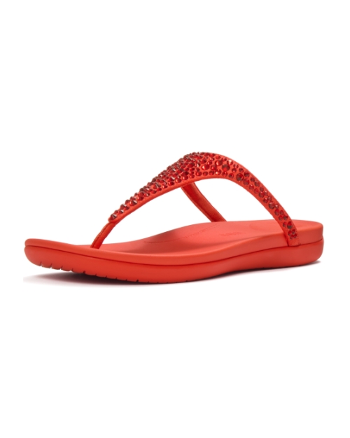 Solay Mixed-Crystal Toe-Post Sandals Cherry Tomato